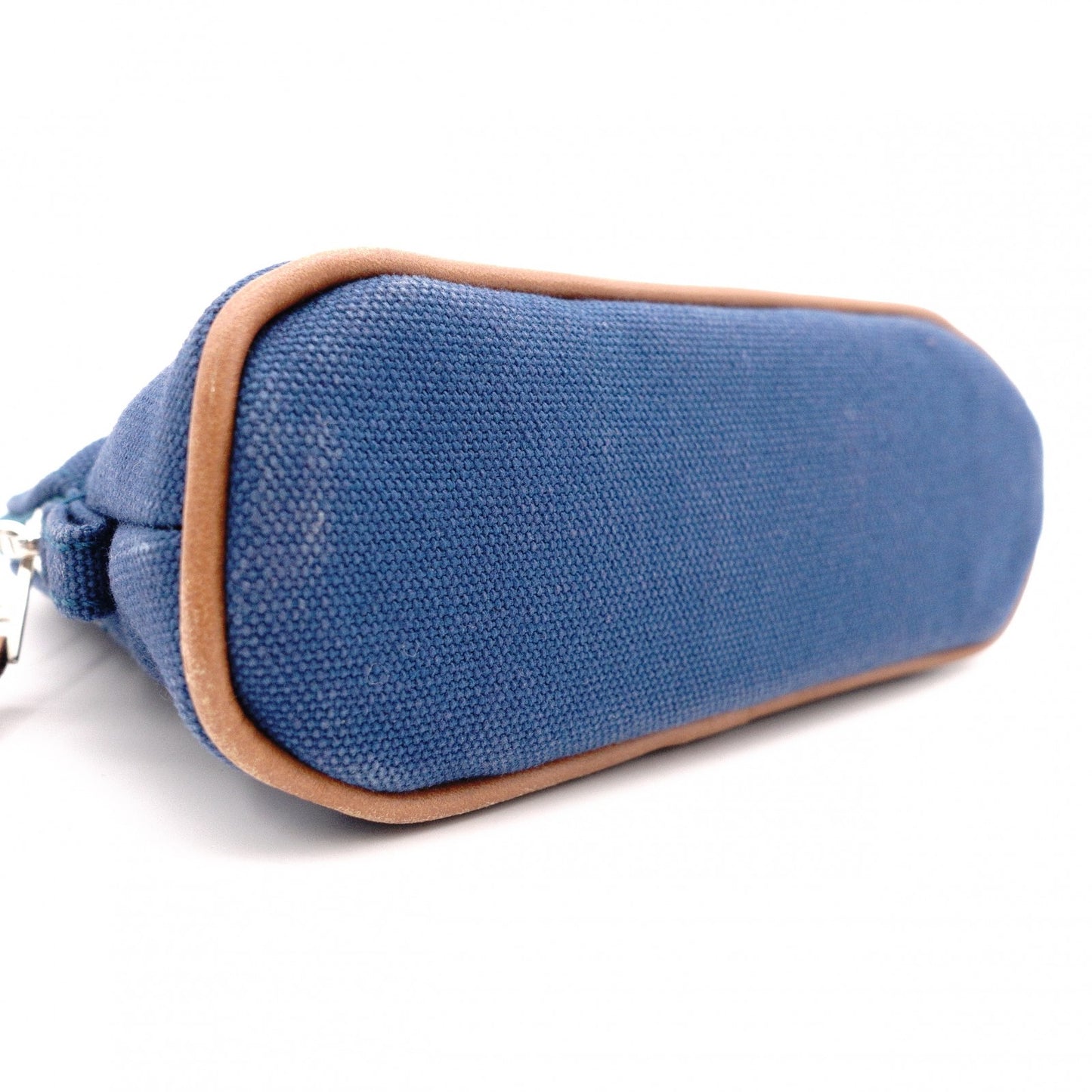 HERMES Bolide Pouch, Canvas, Blue, H Logo, Make-up Pouch