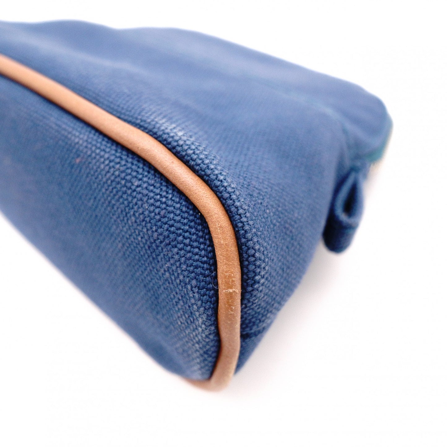 HERMES Bolide Pouch, Canvas, Blue, H Logo, Make-up Pouch