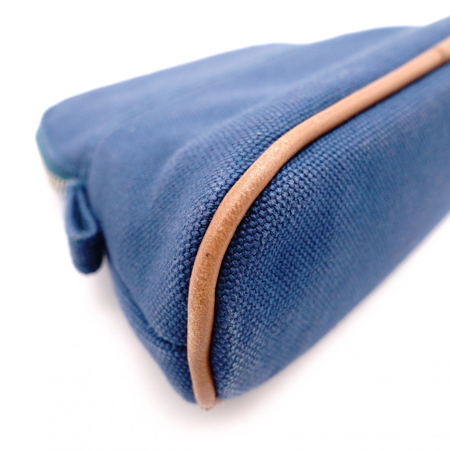 HERMES Bolide Pouch, Canvas, Blue, H Logo, Make-up Pouch