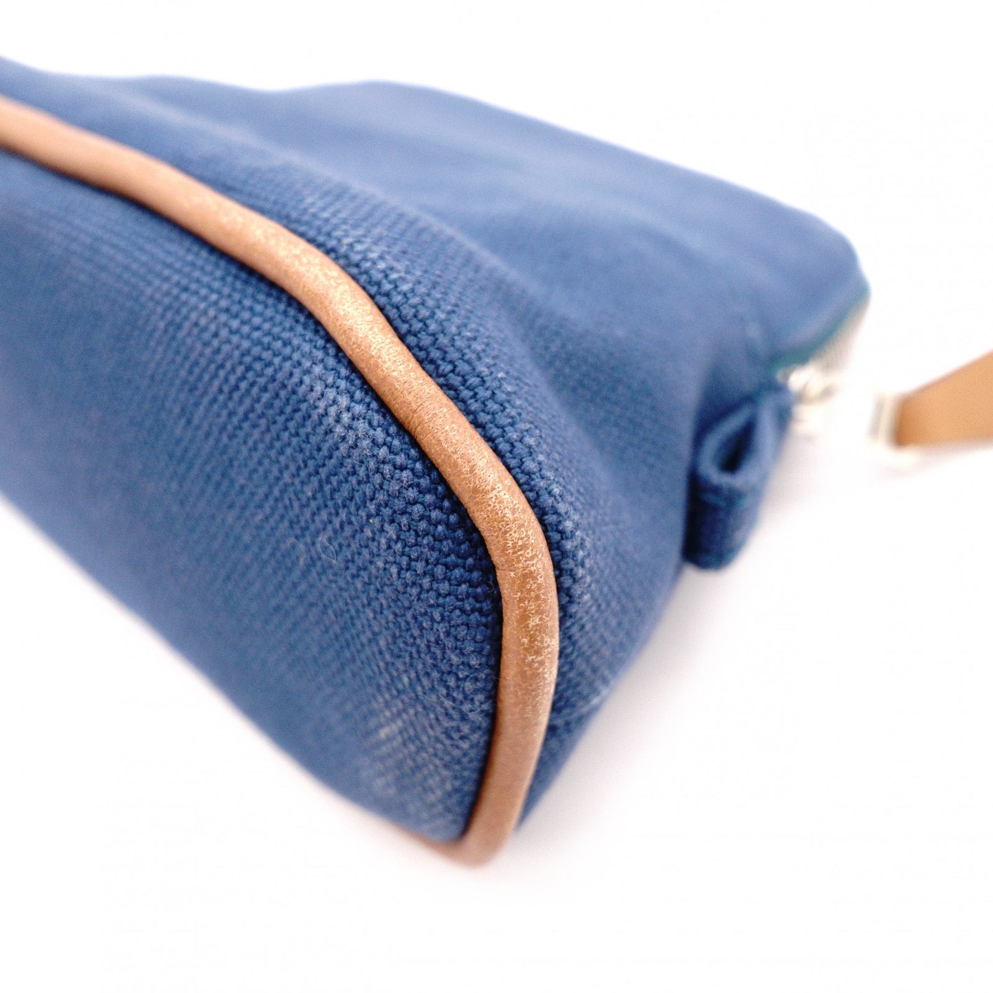 HERMES Bolide Pouch, Canvas, Blue, H Logo, Make-up Pouch