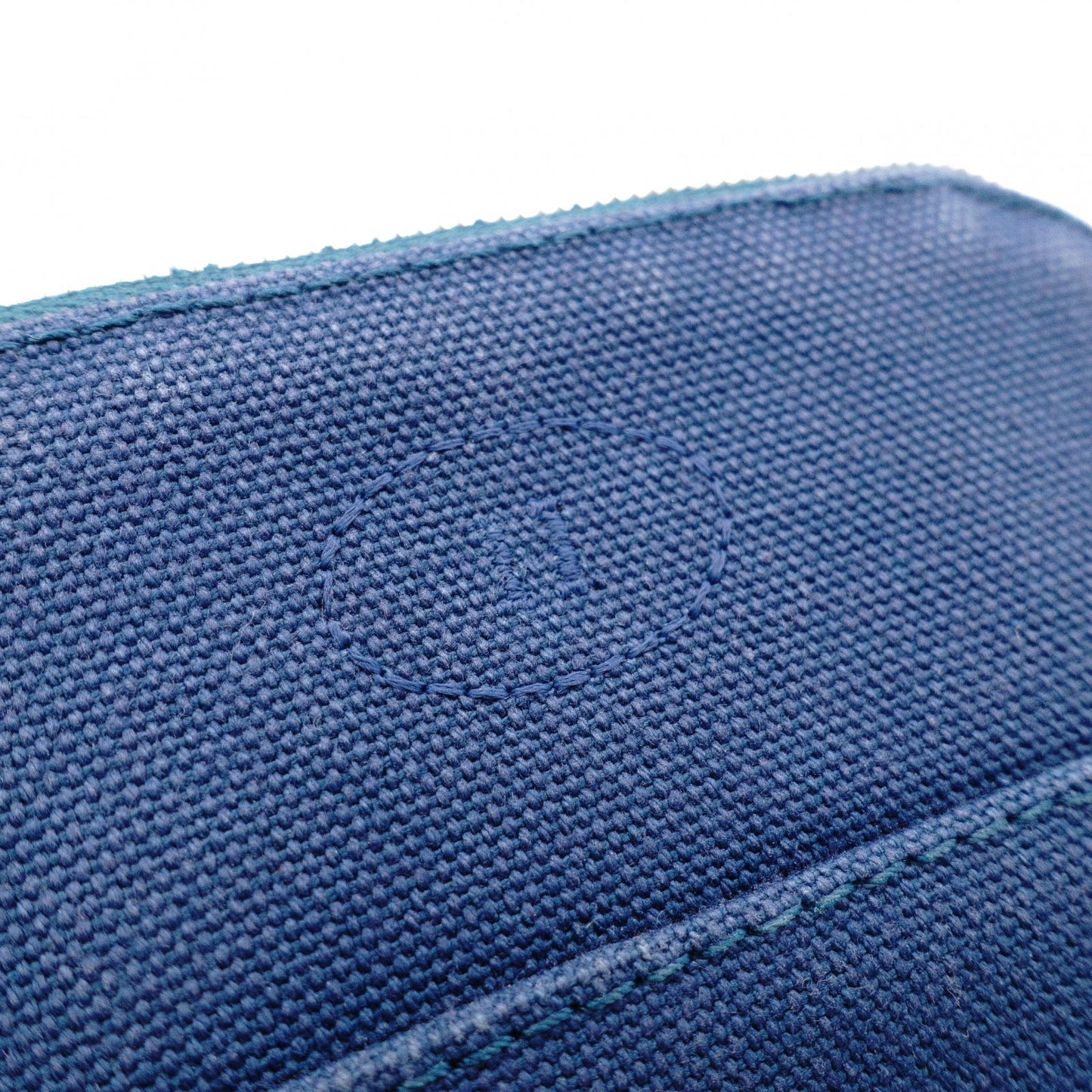 HERMES Bolide Pouch, Canvas, Blue, H Logo, Make-up Pouch