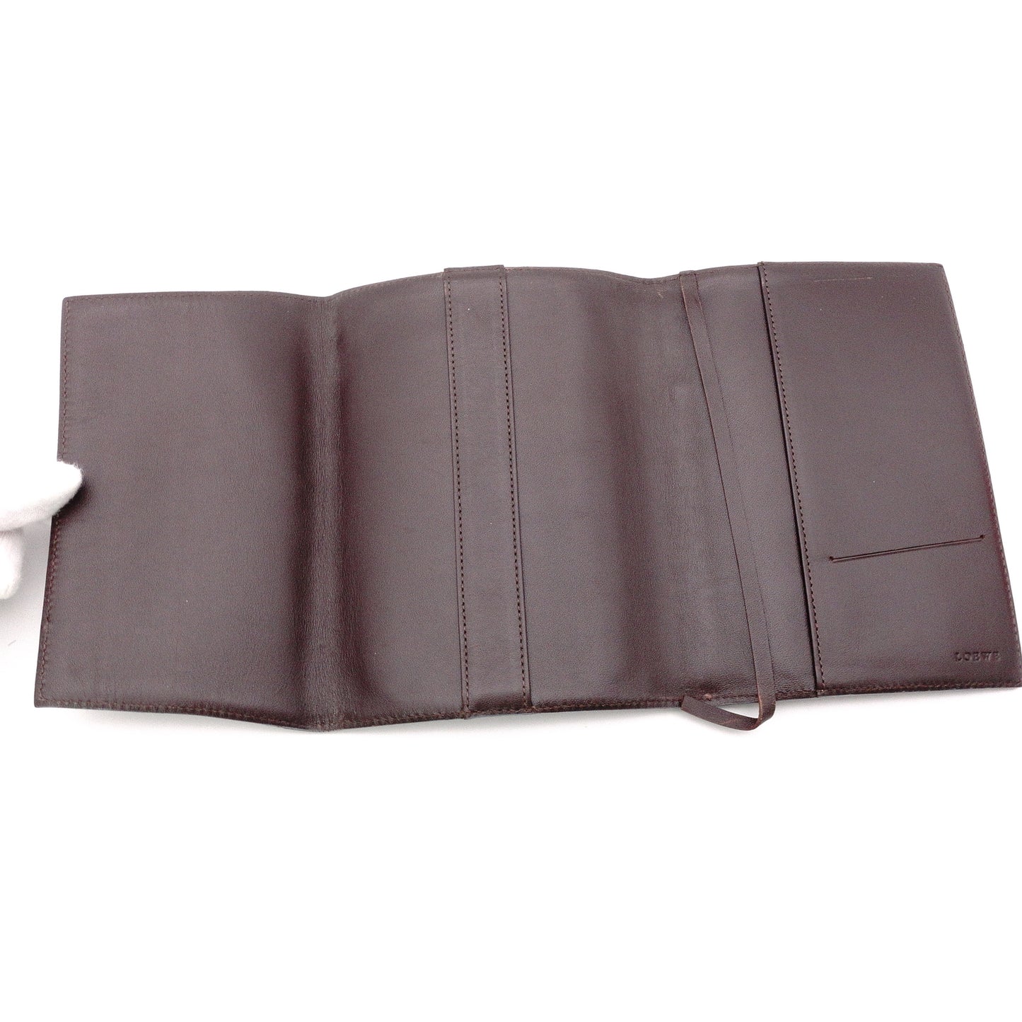 LOEWE Anagram Notebook Cover, PVC/Leather, Navy, Logo