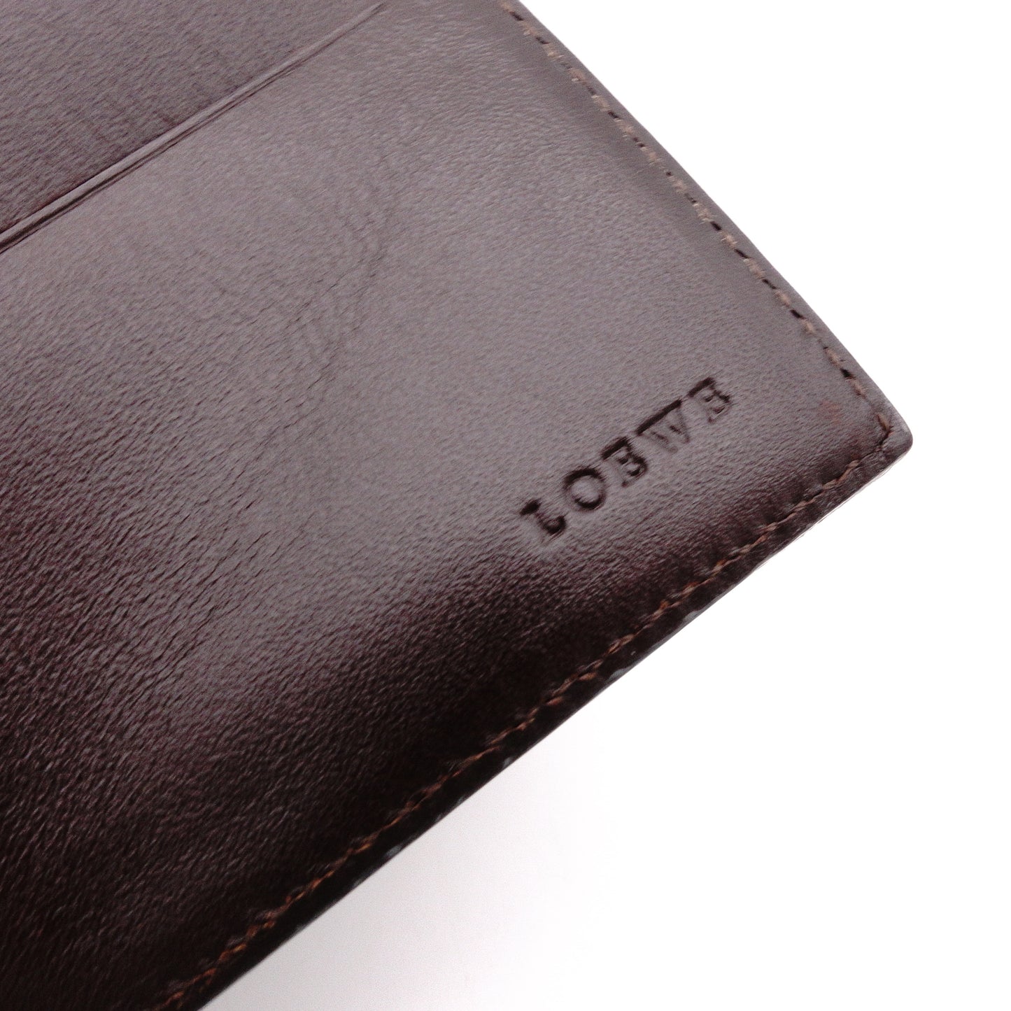LOEWE Anagram Notebook Cover, PVC/Leather, Navy, Logo