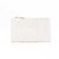 Bottega Veneta Intrecciato Coin Purse, Leather, White, Gold Hardware, Wallet
