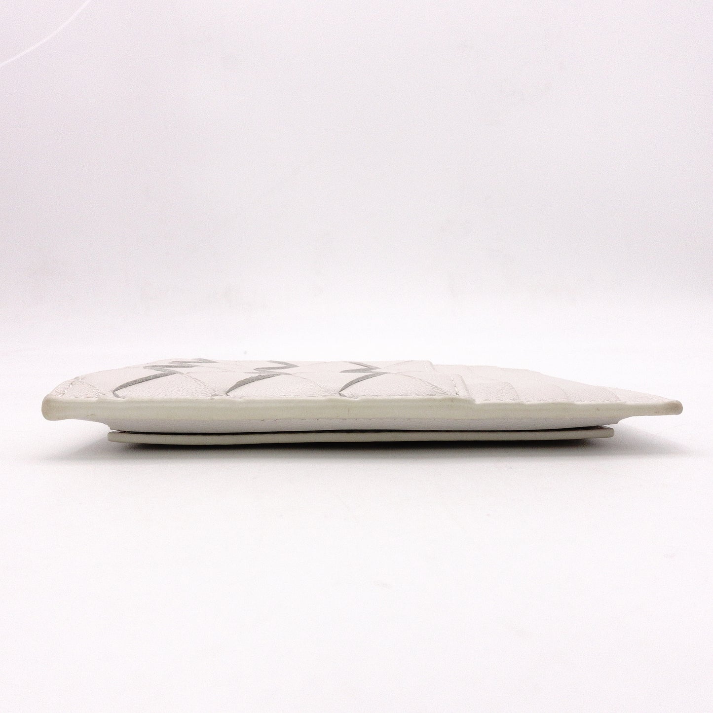 Bottega Veneta Intrecciato Coin Purse, Leather, White, Gold Hardware, Wallet