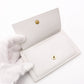Bottega Veneta Intrecciato Coin Purse, Leather, White, Gold Hardware, Wallet