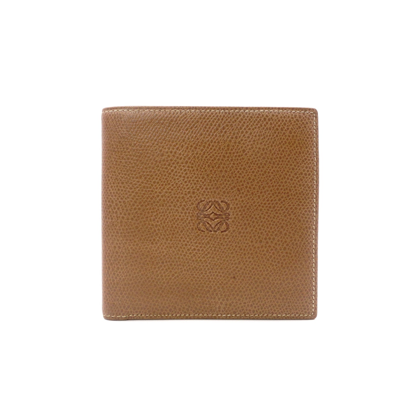 LOEWE Anagram Bifold Wallet, Leather, Brown, Women's, Vintage, Logo, Brown
