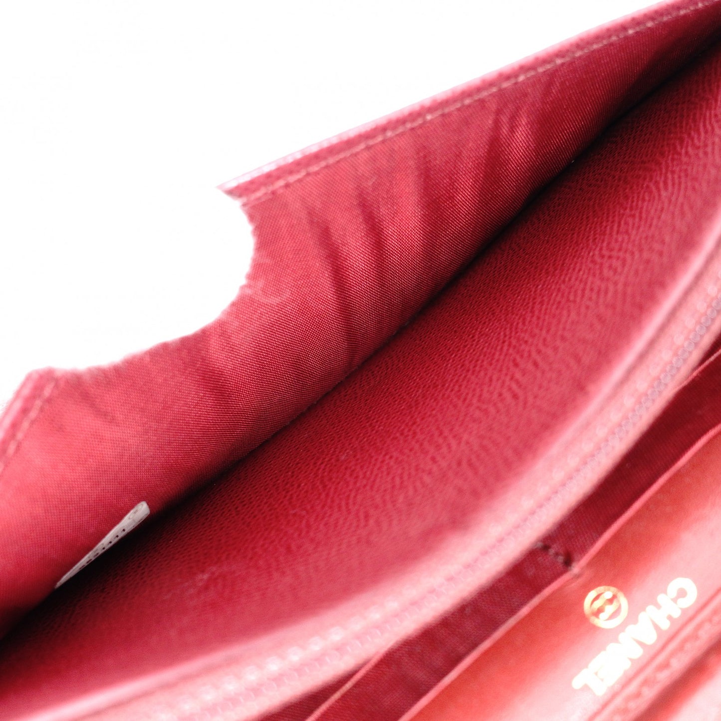 CHANEL Chain Wallet Shoulder Bag, Leather, Red, Gold Hardware