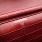CHANEL Chain Wallet Shoulder Bag, Leather, Red, Gold Hardware