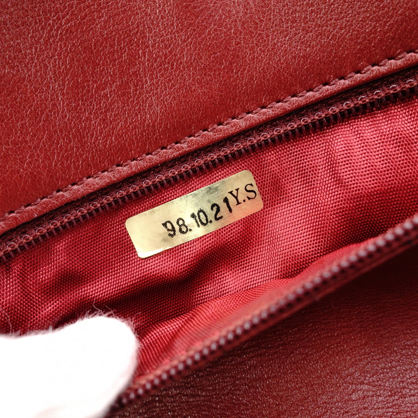 CHANEL Chain Wallet Shoulder Bag, Leather, Red, Gold Hardware