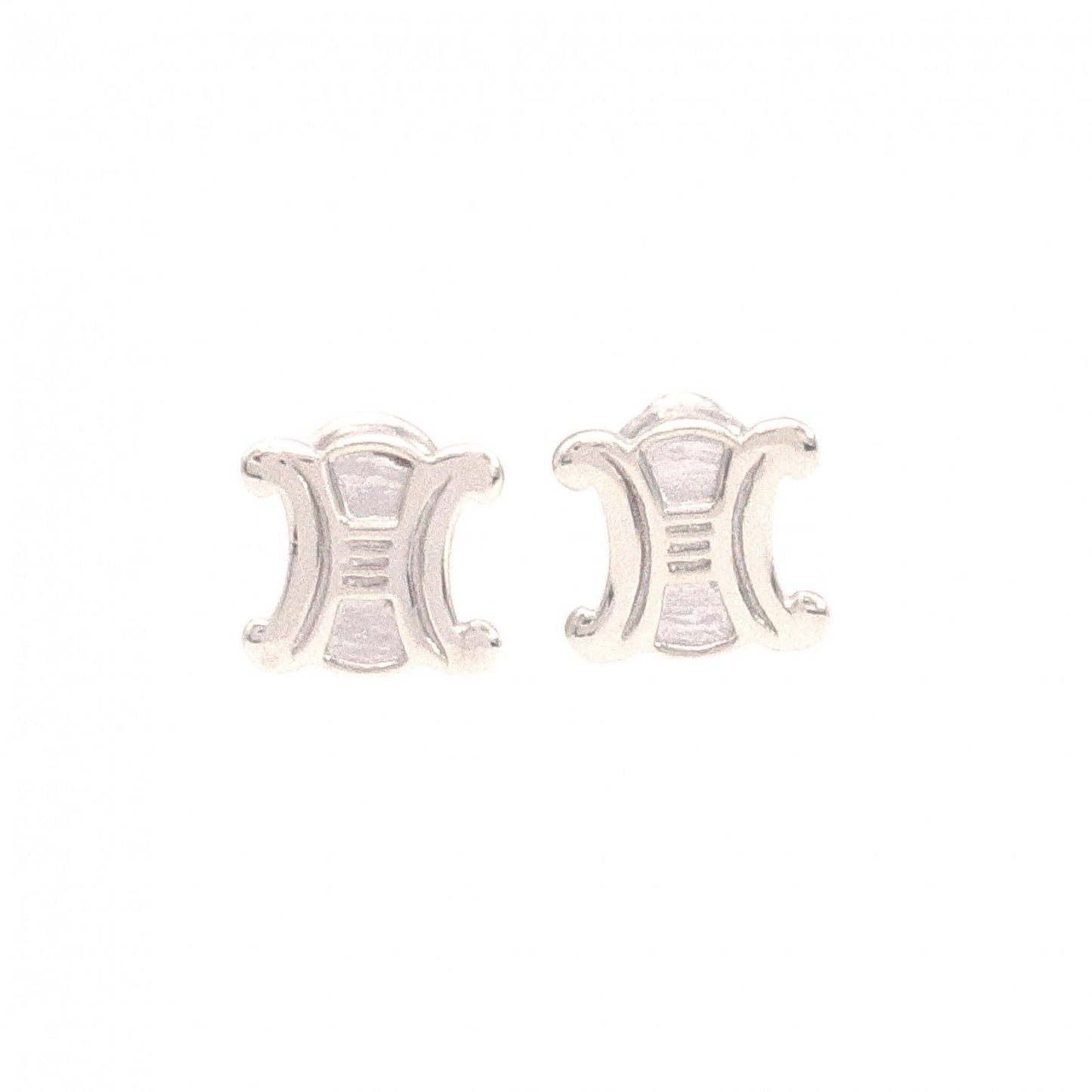 CELINE Triomphe Earrings, 925 silver, silver logo