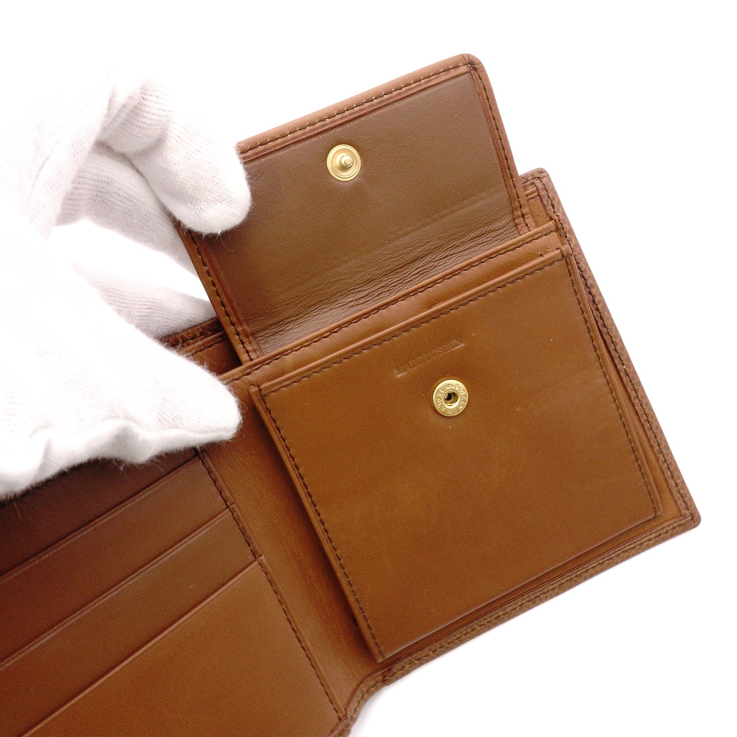 LOEWE Anagram Bifold Wallet, Leather, Brown, Women's, Vintage, Logo, Brown