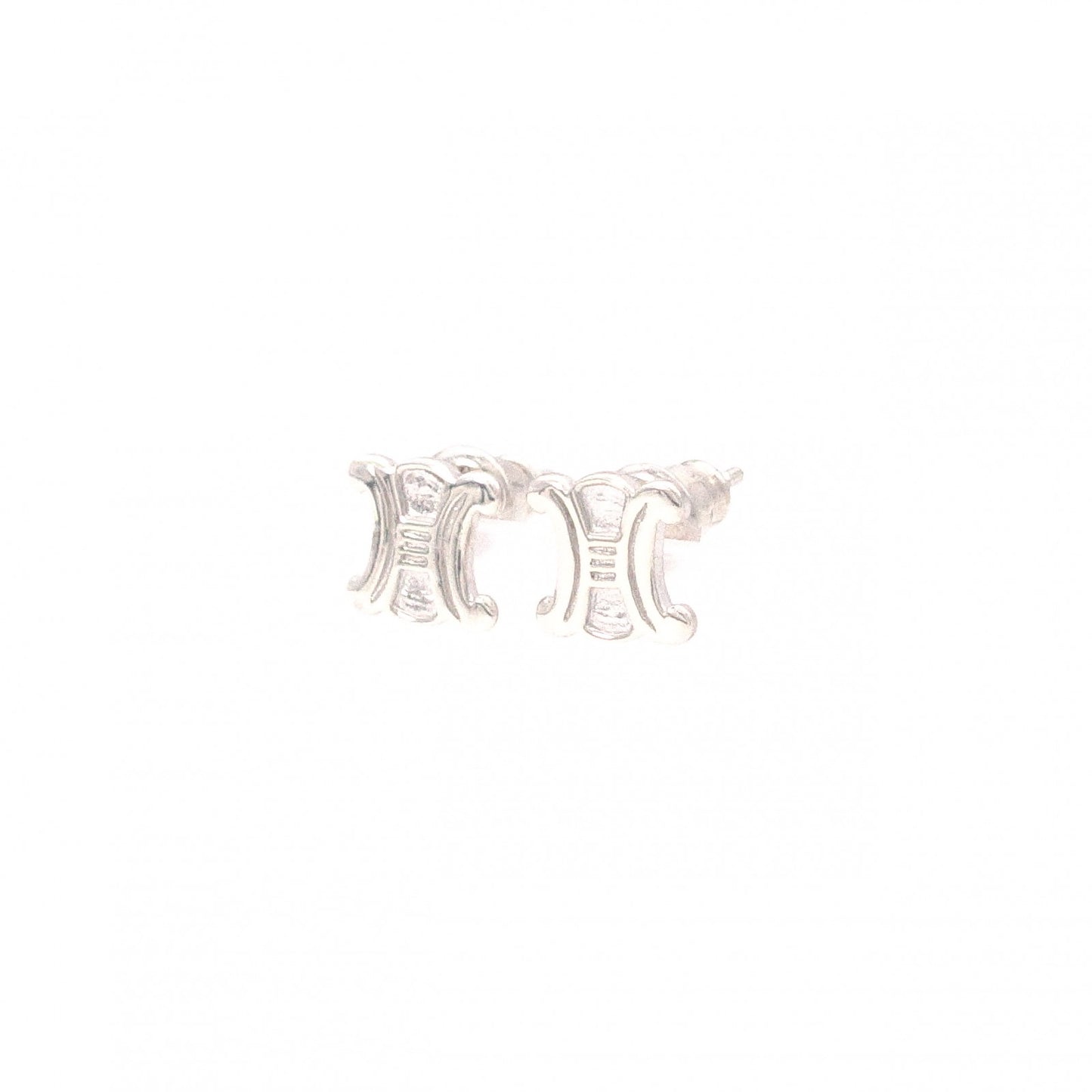 CELINE Triomphe Earrings, 925 silver, silver logo
