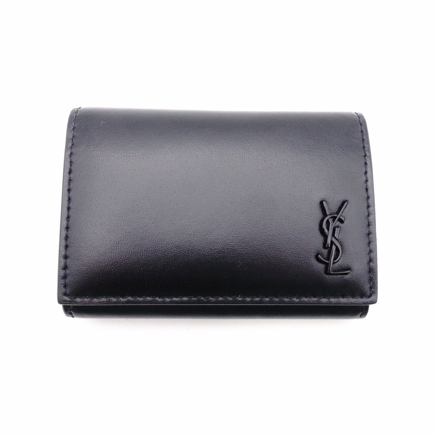 SAINT LAURENT Cassandra Key Case, Leather, Black, YSL, Keys, Matte Black