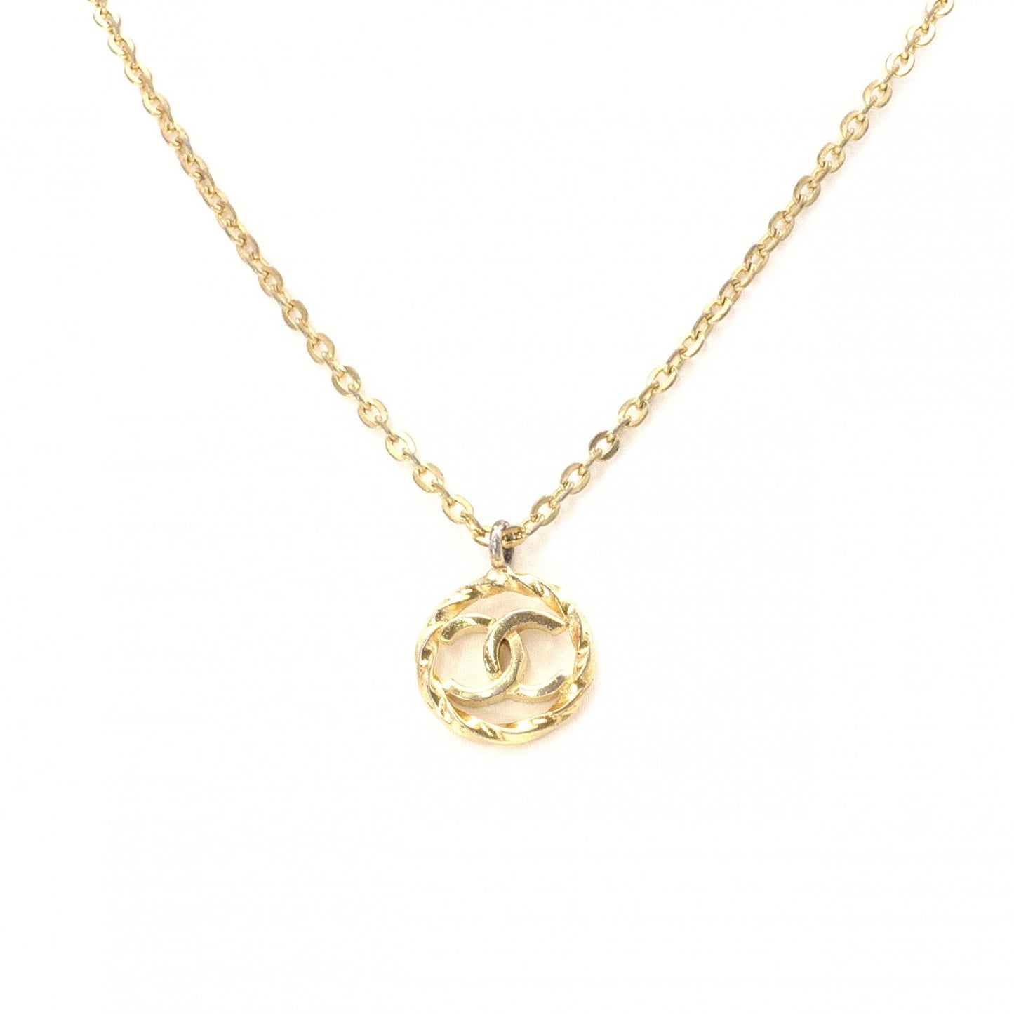 CHANEL Necklace, Logo, Gold CC Mark, Vintage, Plated