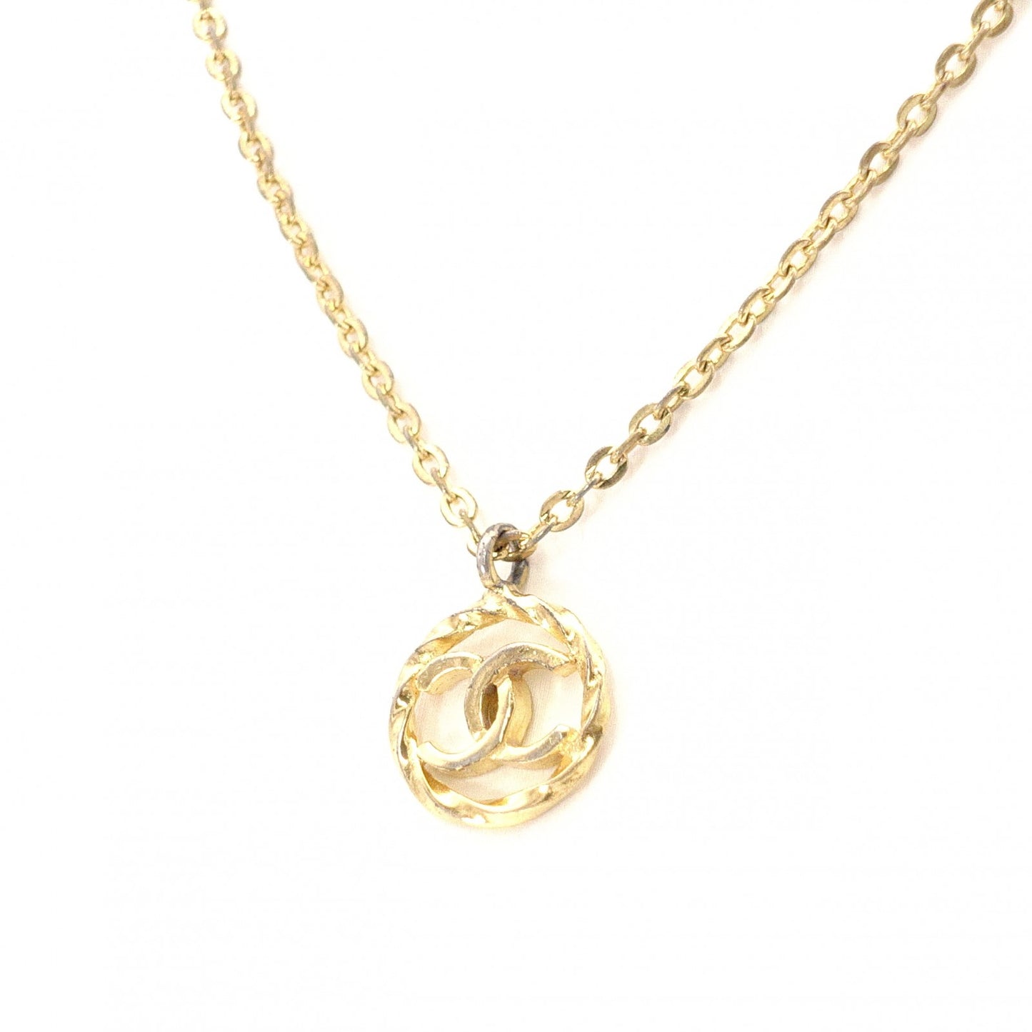 CHANEL Necklace, Logo, Gold CC Mark, Vintage, Plated