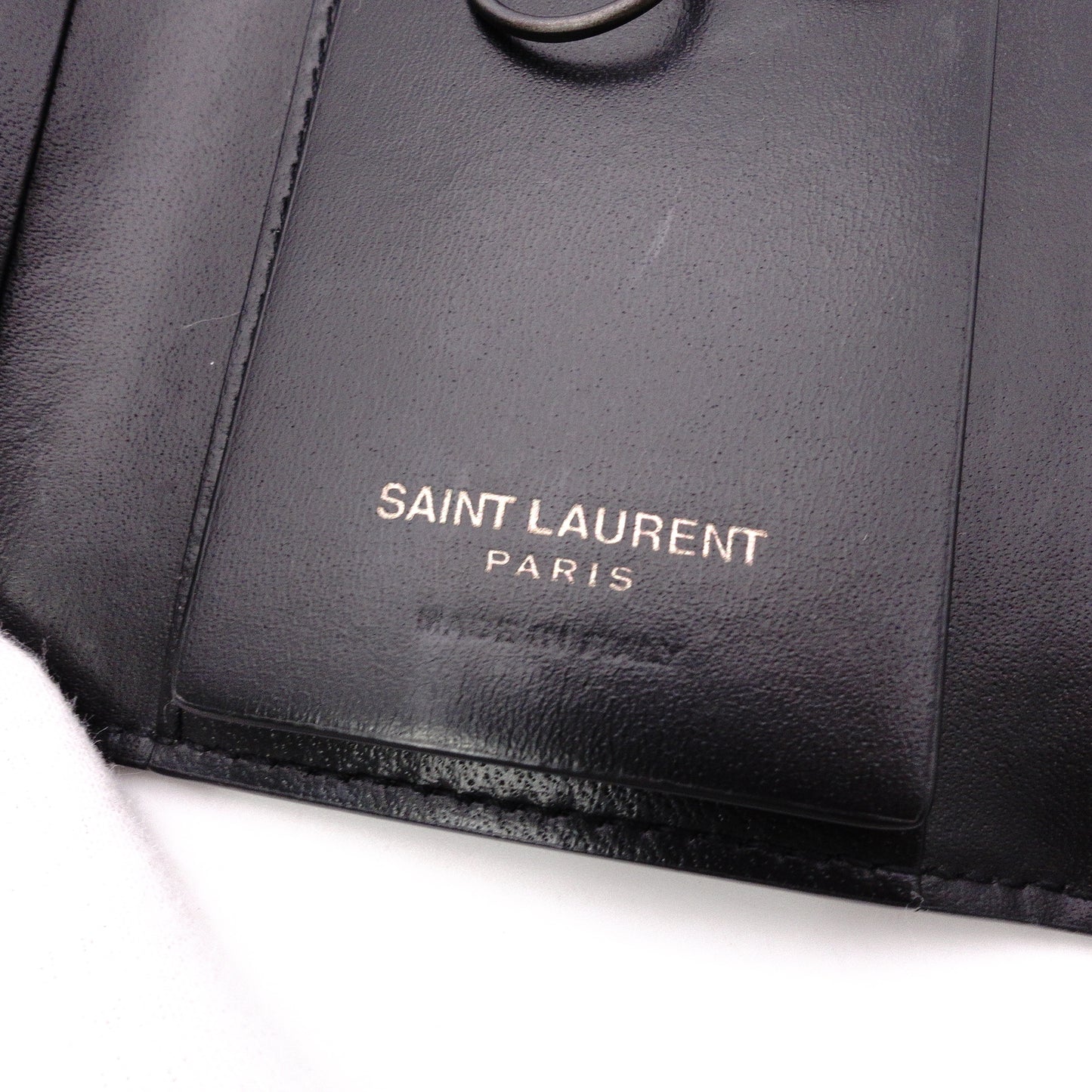 SAINT LAURENT Cassandra Key Case, Leather, Black, YSL, Keys, Matte Black