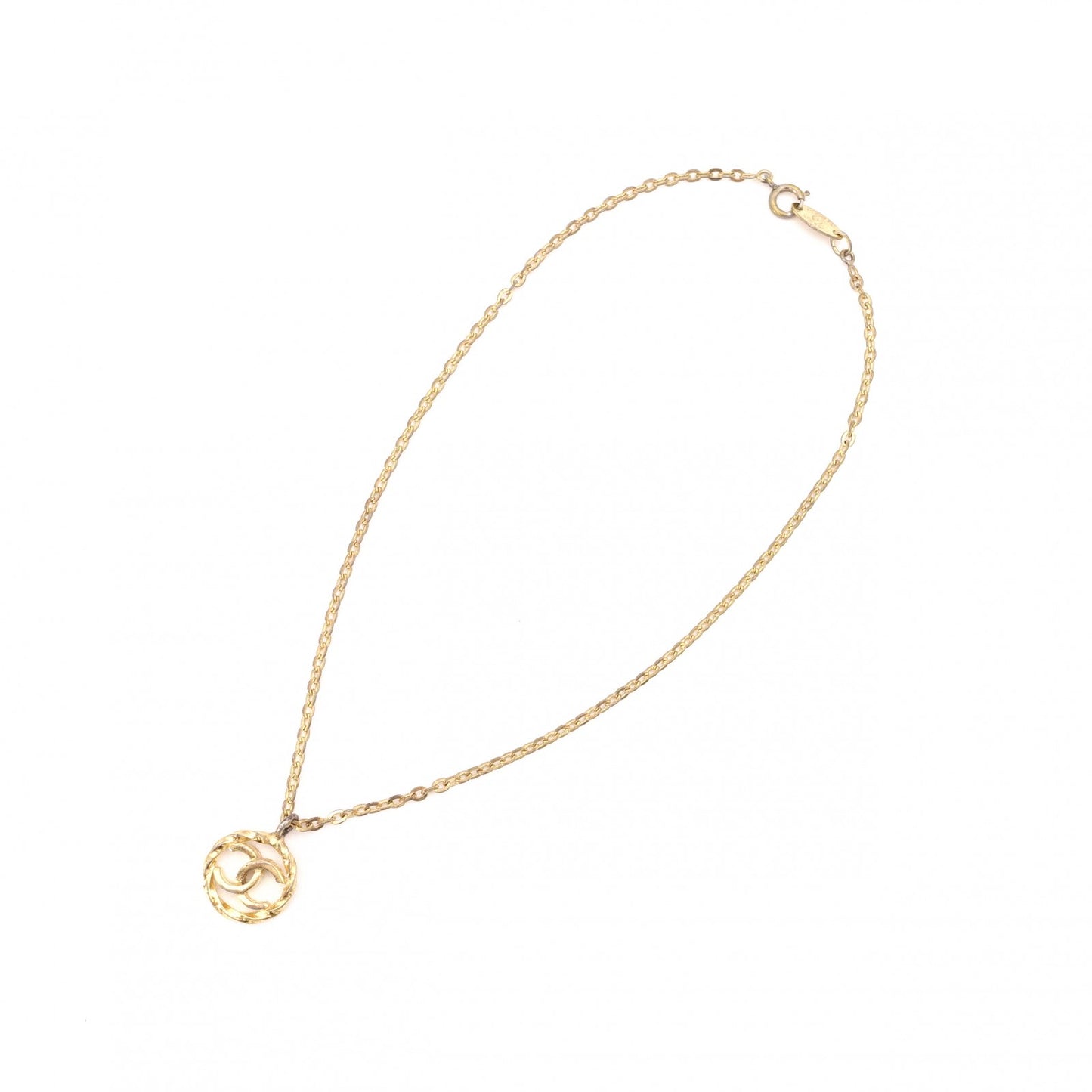CHANEL Necklace, Logo, Gold CC Mark, Vintage, Plated