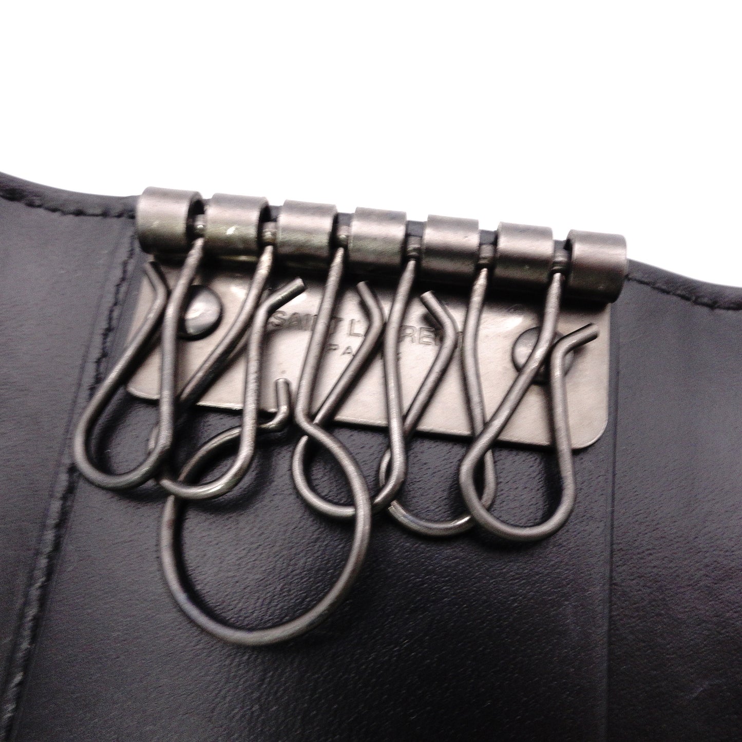 SAINT LAURENT Cassandra Key Case, Leather, Black, YSL, Keys, Matte Black