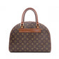 LOUIS VUITTON Norita Monogram Canvas Handbag with PVC Leather Accents in Brown Tones