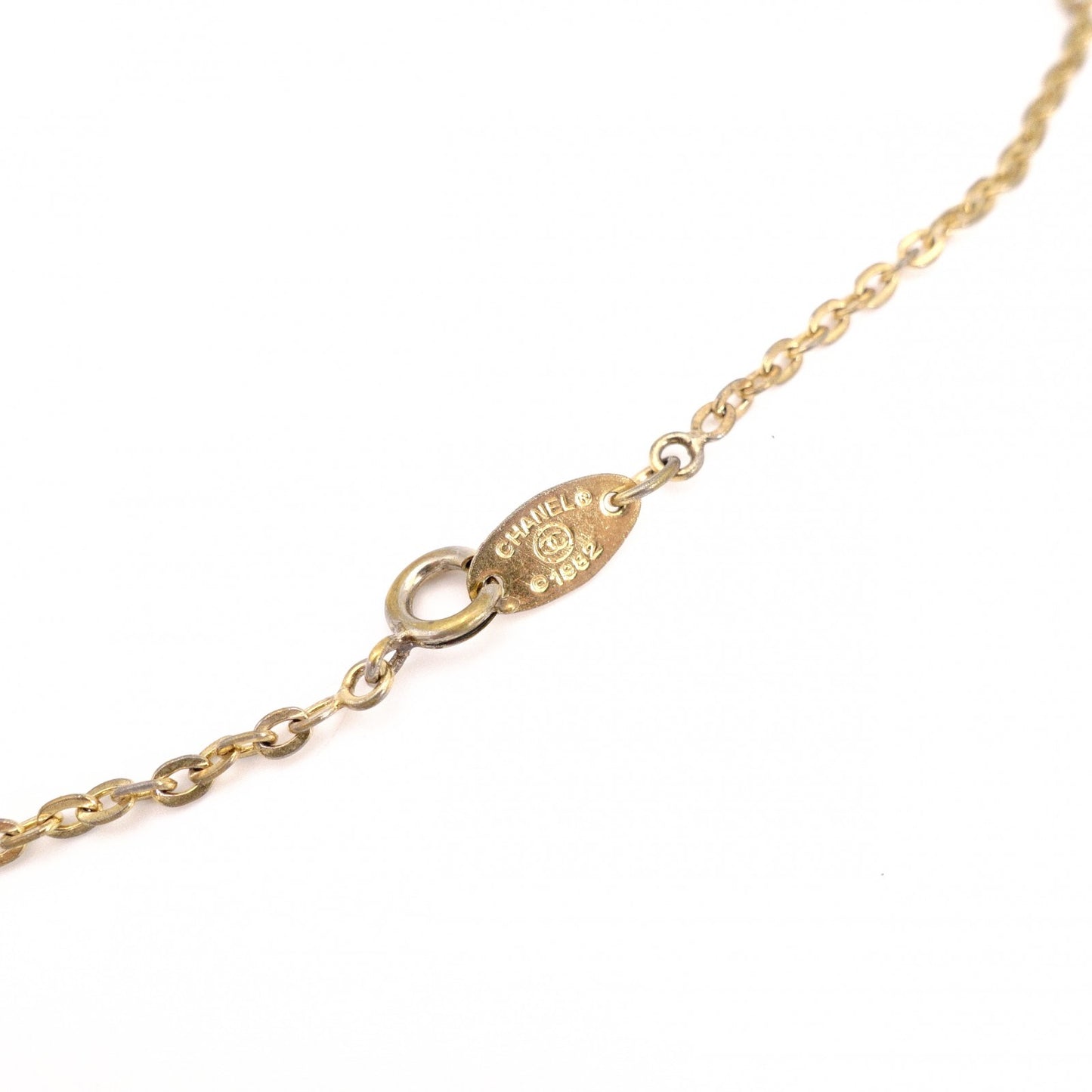 CHANEL Necklace, Logo, Gold CC Mark, Vintage, Plated