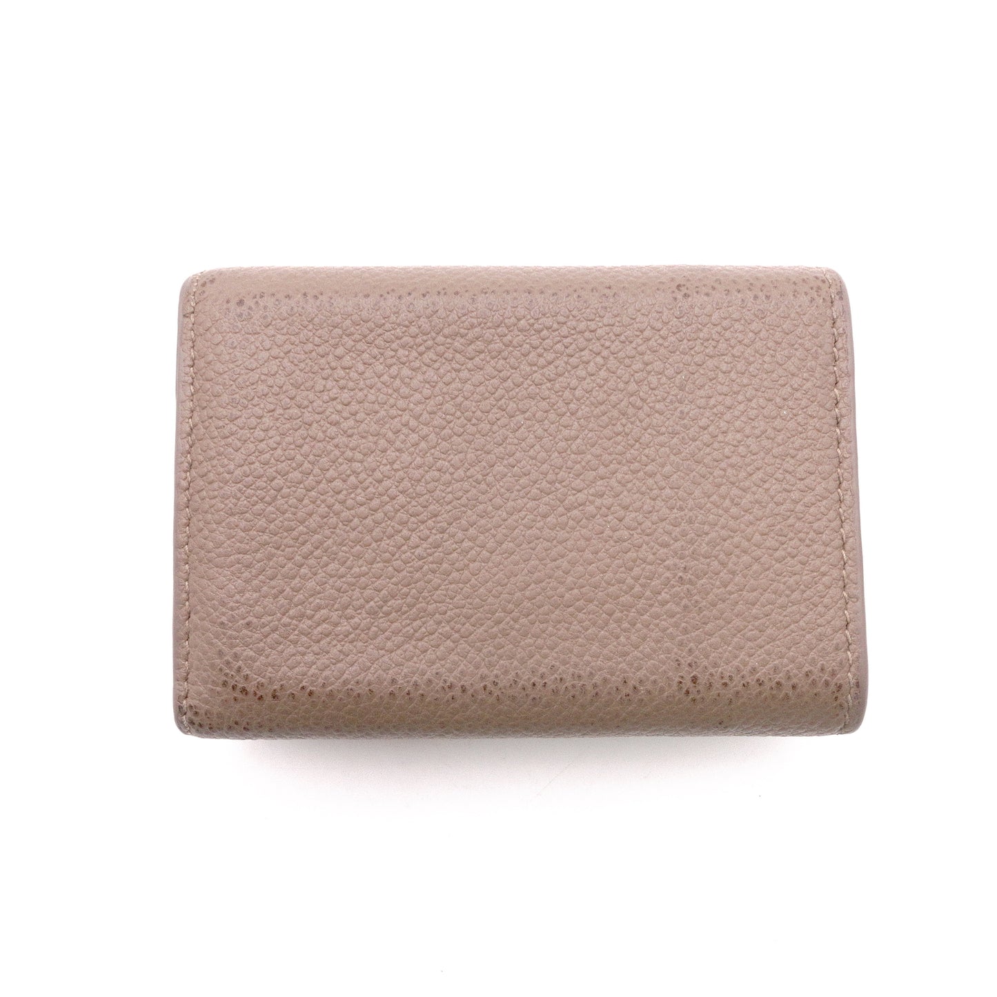 SAINT LAURENT Cassandra Tri-Fold Wallet, Leather, Beige, YSL Gold Hardware