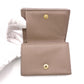 SAINT LAURENT Cassandra Tri-Fold Wallet, Leather, Beige, YSL Gold Hardware