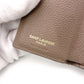 SAINT LAURENT Cassandra Tri-Fold Wallet, Leather, Beige, YSL Gold Hardware