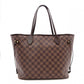 LOUIS VUITTON Neverfull Damier Shoulder Bag, Leather/PVC, Brown, with Pouch