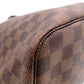 LOUIS VUITTON Neverfull Damier Shoulder Bag, Leather/PVC, Brown, with Pouch