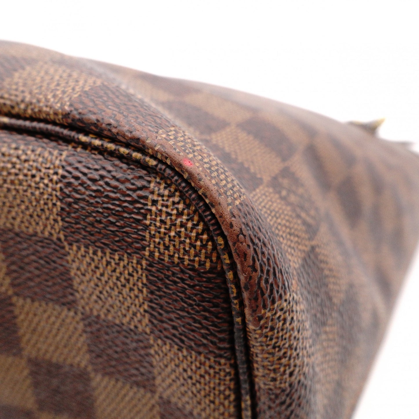 LOUIS VUITTON Neverfull Damier Shoulder Bag, Leather/PVC, Brown, with Pouch