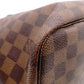 LOUIS VUITTON Neverfull Damier Shoulder Bag, Leather/PVC, Brown, with Pouch