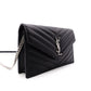 SAINT LAURENT Cassandra Shoulder Bag, Leather, Black, YSL, Silver Hardware, Crossbody, Logo