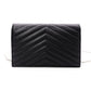 SAINT LAURENT Cassandra Shoulder Bag, Leather, Black, YSL, Silver Hardware, Crossbody, Logo