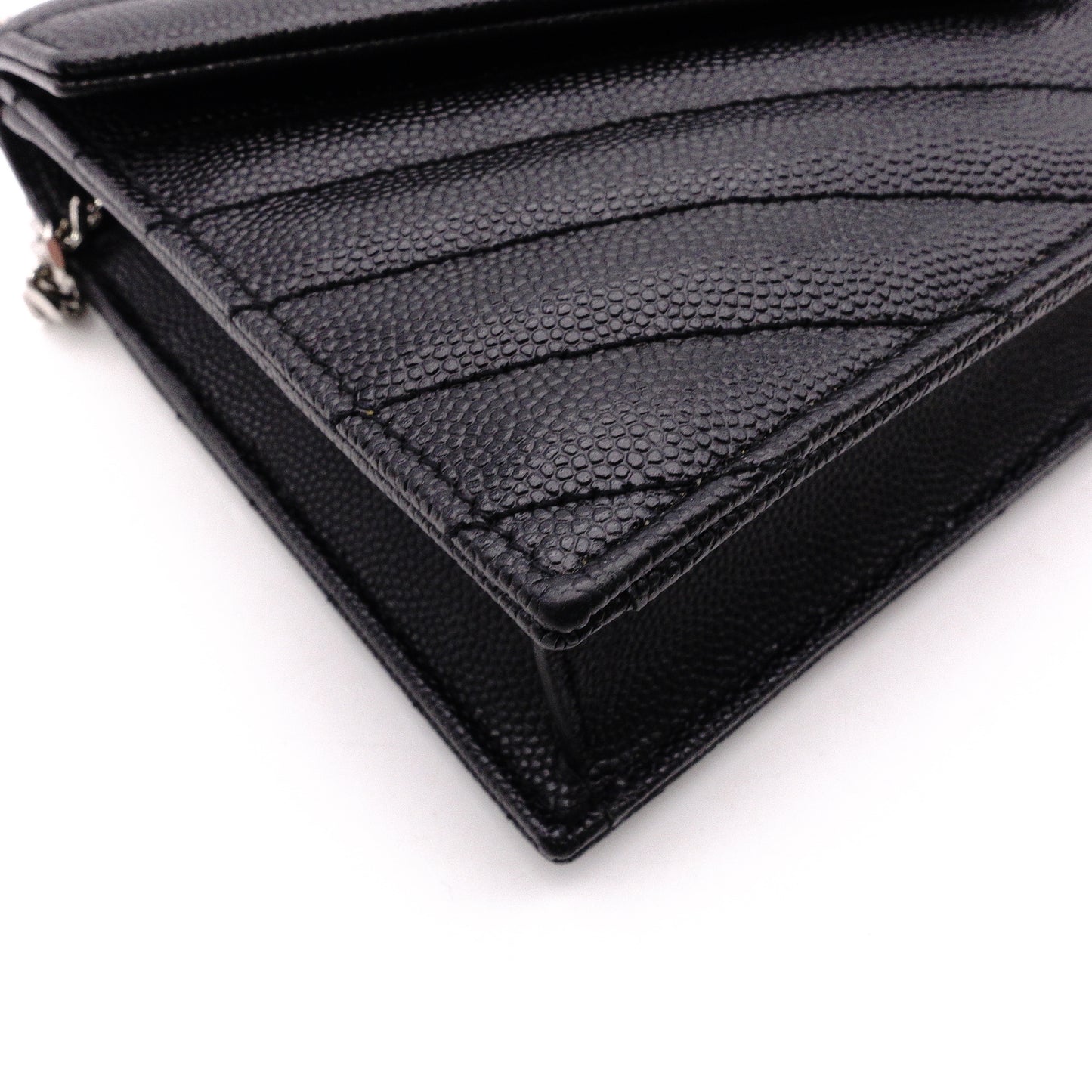SAINT LAURENT Cassandra Shoulder Bag, Leather, Black, YSL, Silver Hardware, Crossbody, Logo