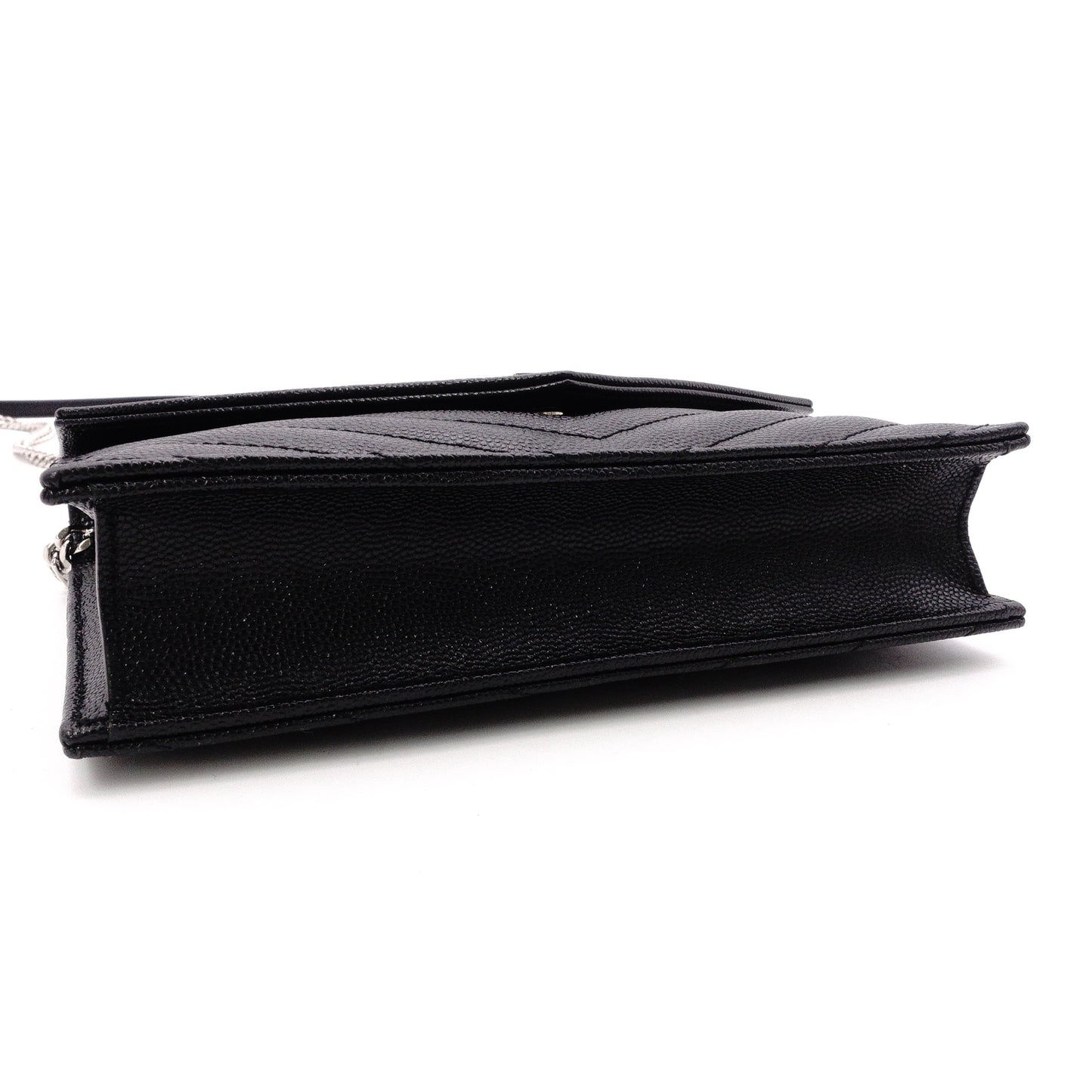 SAINT LAURENT Cassandra Shoulder Bag, Leather, Black, YSL, Silver Hardware, Crossbody, Logo