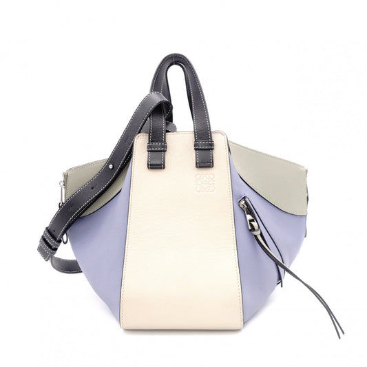 LOEWE Hammock Handbag, Leather, Beige, Purple, Multicolor, 2-Way