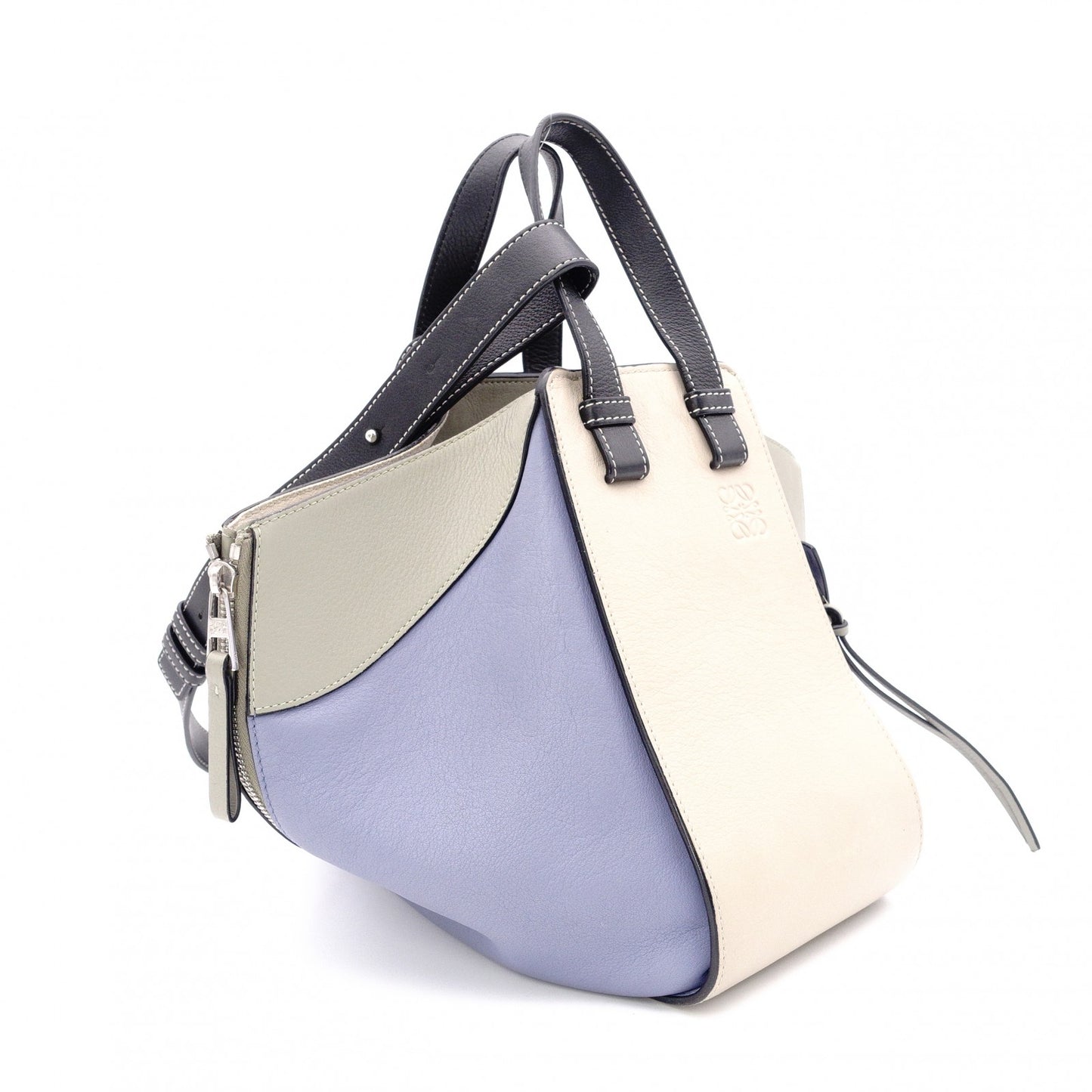 LOEWE Hammock Handbag, Leather, Beige, Purple, Multicolor, 2-Way