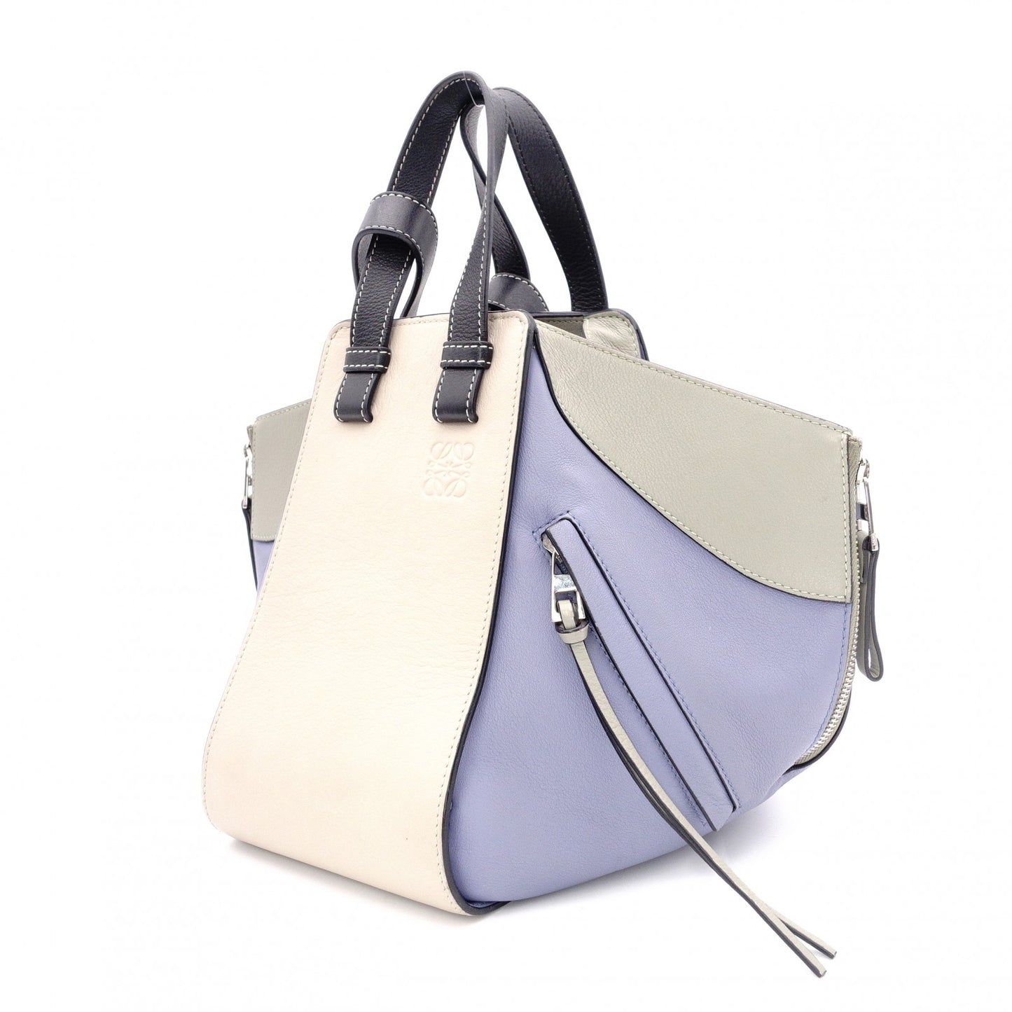 LOEWE Hammock Handbag, Leather, Beige, Purple, Multicolor, 2-Way