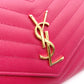 SAINT LAURENT Cassandra Shoulder Bag, Leather, Pink, YSL Gold Hardware, Crossbody
