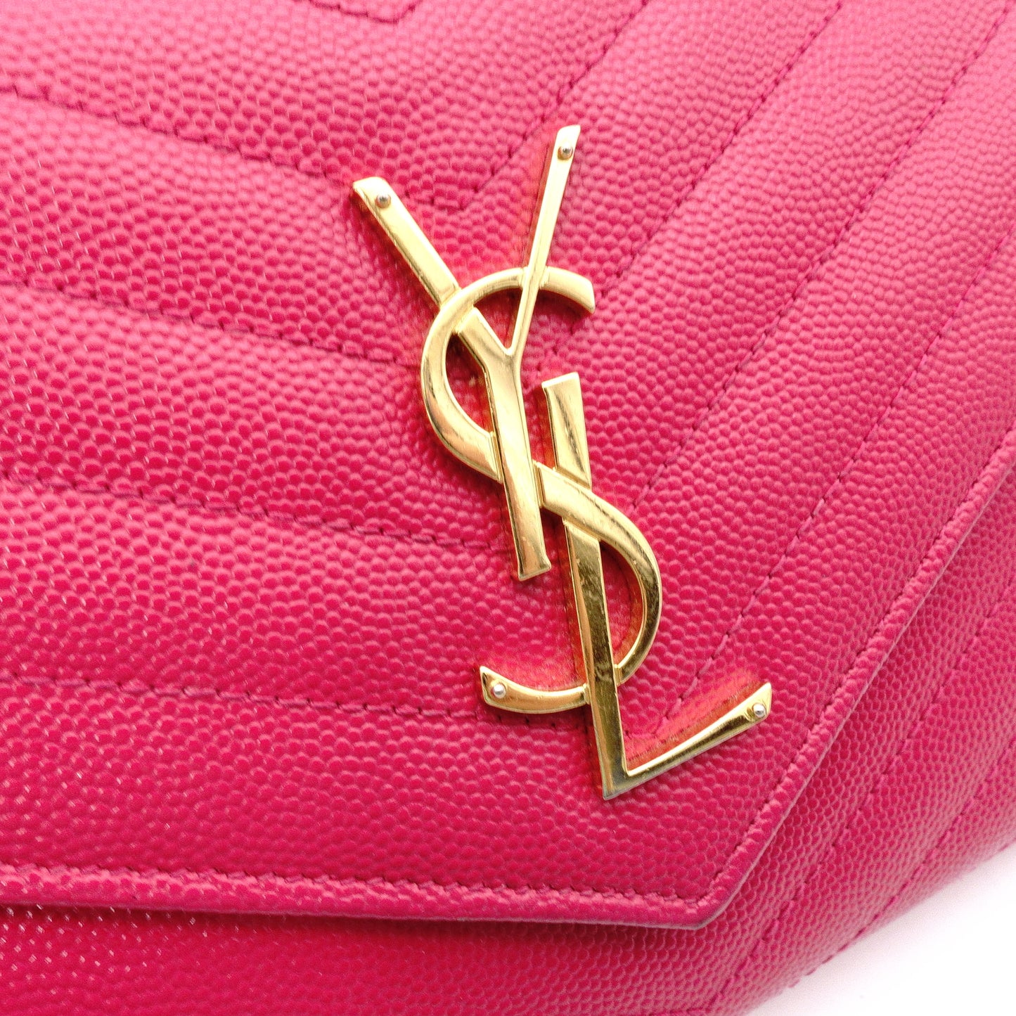 SAINT LAURENT Cassandra Shoulder Bag, Leather, Pink, YSL Gold Hardware, Crossbody