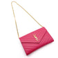 SAINT LAURENT Cassandra Shoulder Bag, Leather, Pink, YSL Gold Hardware, Crossbody