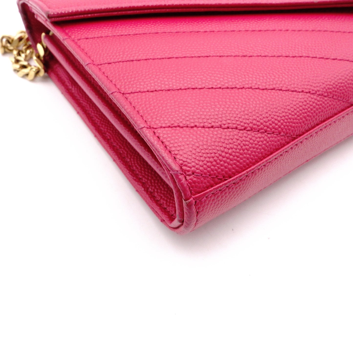 SAINT LAURENT Cassandra Shoulder Bag, Leather, Pink, YSL Gold Hardware, Crossbody