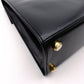 Salvatore Ferragamo Gancini Handbag, Leather, Black, 2-Way, Gold Hardware