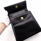 Salvatore Ferragamo Gancini Handbag, Leather, Black, 2-Way, Gold Hardware