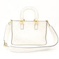 FENDI Handbag FF Tote White 2-Way Leather FF Logo Shoulder Gold Hardware R801649