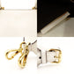 FENDI Handbag FF Tote White 2-Way Leather FF Logo Shoulder Gold Hardware R801649