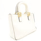 FENDI Handbag FF Tote White 2-Way Leather FF Logo Shoulder Gold Hardware R801649