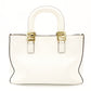 FENDI Handbag FF Tote White 2-Way Leather FF Logo Shoulder Gold Hardware R801649