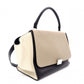 CELINE Trapeze Handbag, Leather, Black and Beige, 2-Way